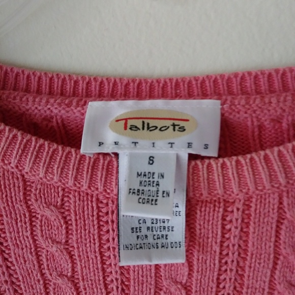 Talbots Pink Cable Knit Sweater - Picture 3 of 4